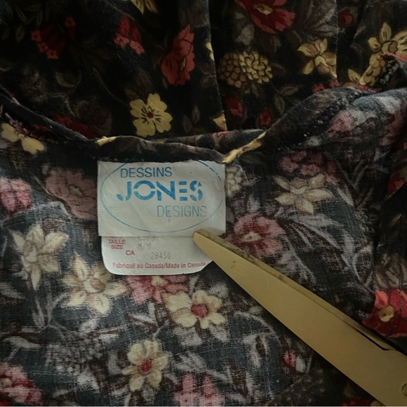 Vintage 90's A-Line Floral Sun Dress Size Medium - Picture 5 of 6